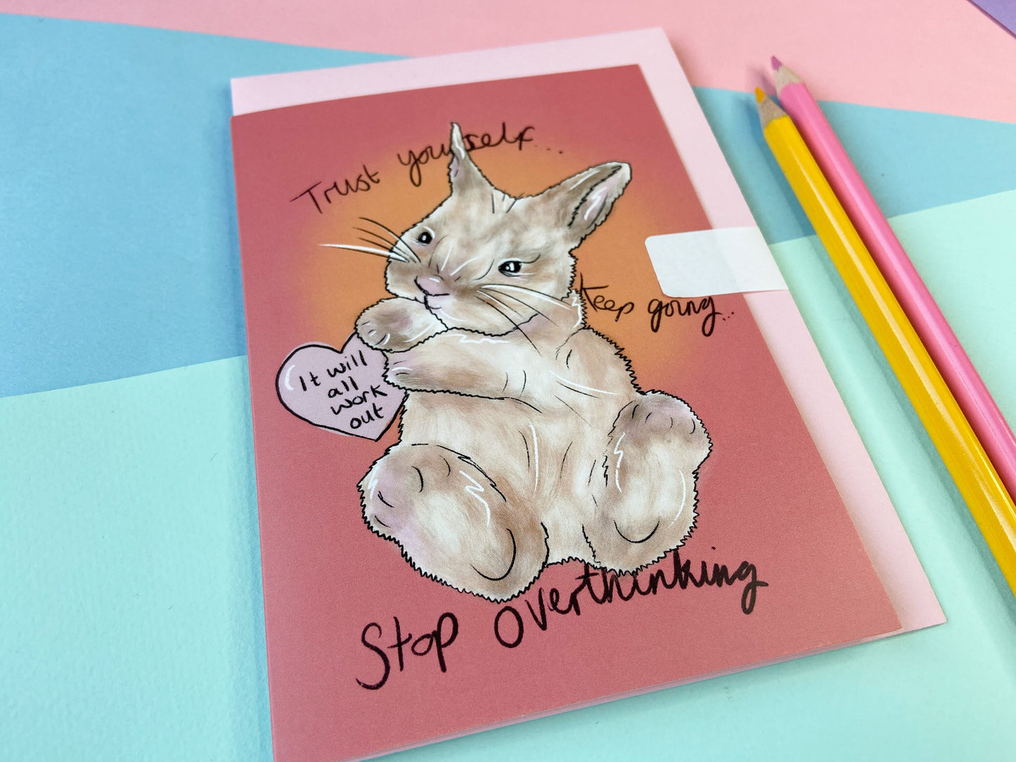 It Will all Work Out Card, Cute Believe in you Bunny Rabbit