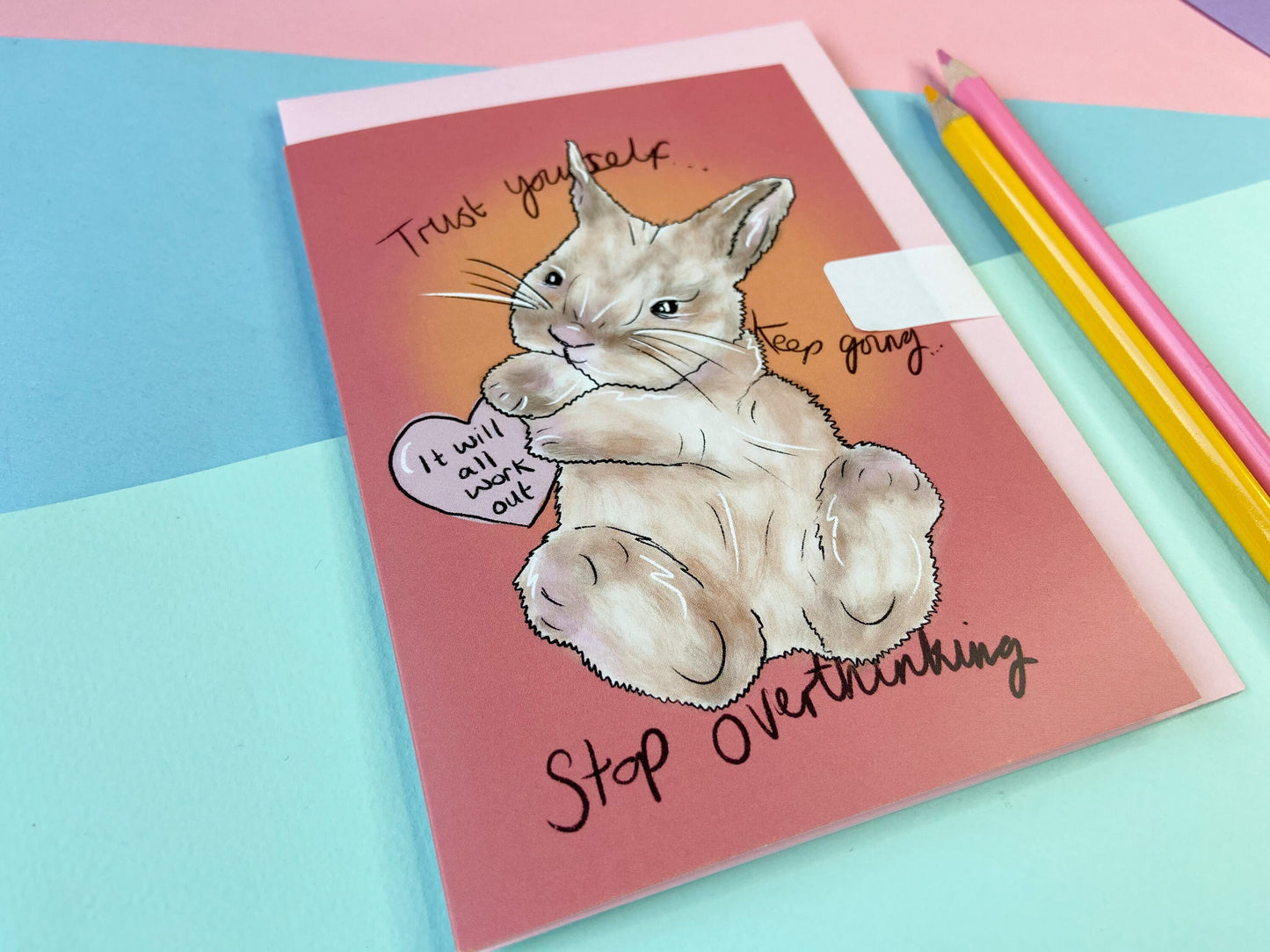 It Will all Work Out Card, Cute Believe in you Bunny Rabbit