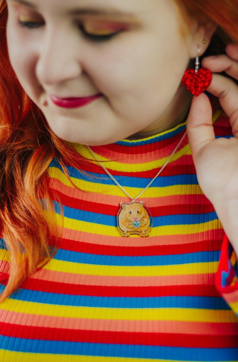 Motivational Hamster Necklace, Animal Jewellery