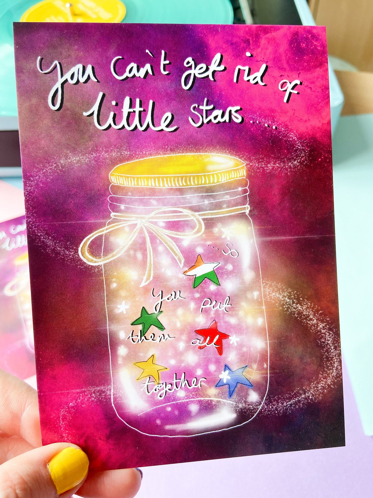 Can't Get Rid of Little Stars Postcard, 1D fans