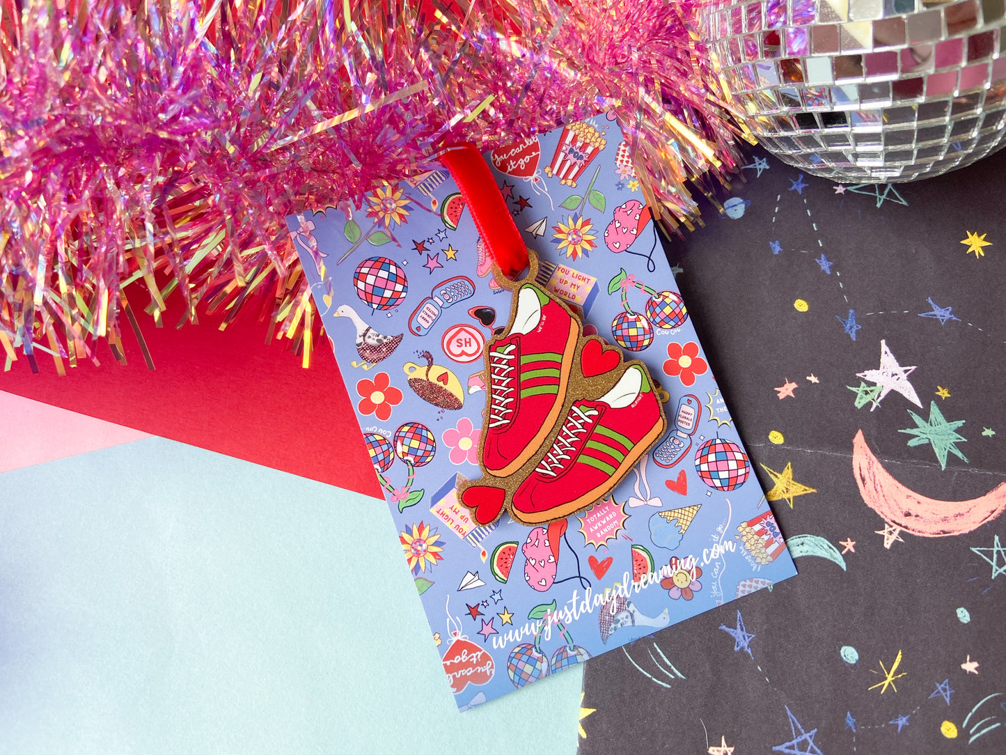 Red Stomper Trainers Christmas Decoration, Harries Gift