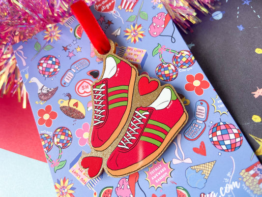 Red Stomper Trainers Christmas Decoration, Harries Gift