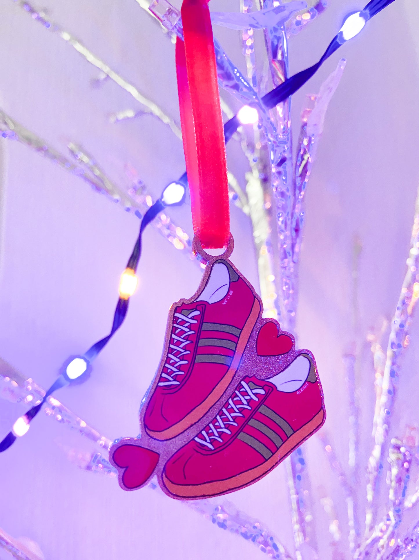 Red Stomper Trainers Christmas Decoration, Harries Gift