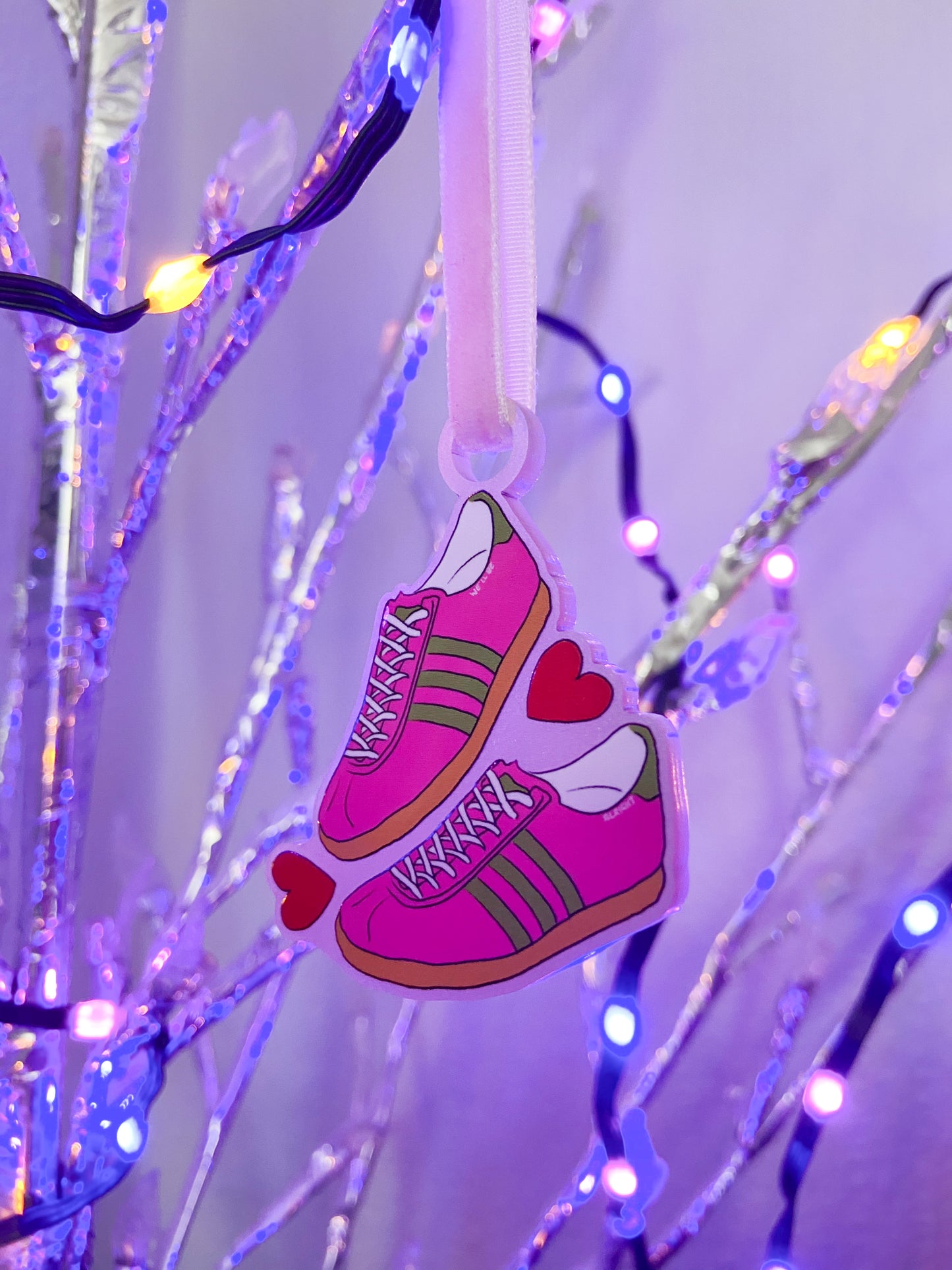 Pink Stomper Trainers Christmas Decoration, Harries Gift