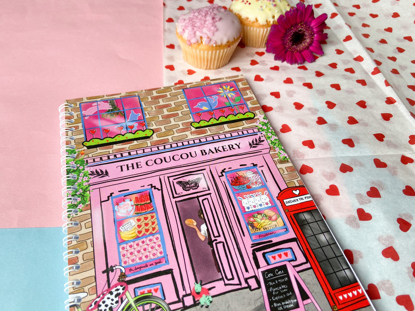 Bakery Themed Spiral Notebook, Harries Gift