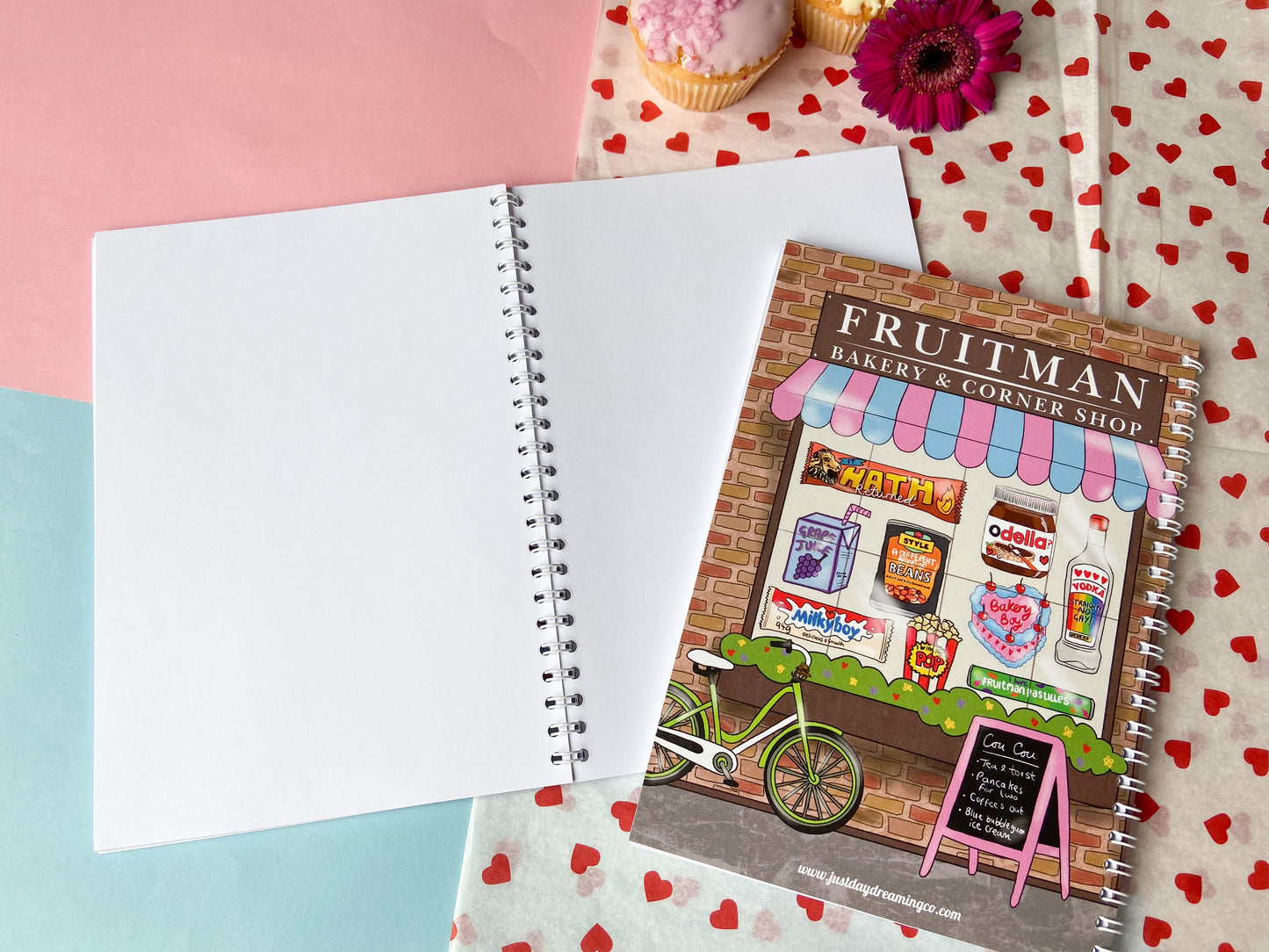 Bakery Themed Spiral Notebook, Harries Gift