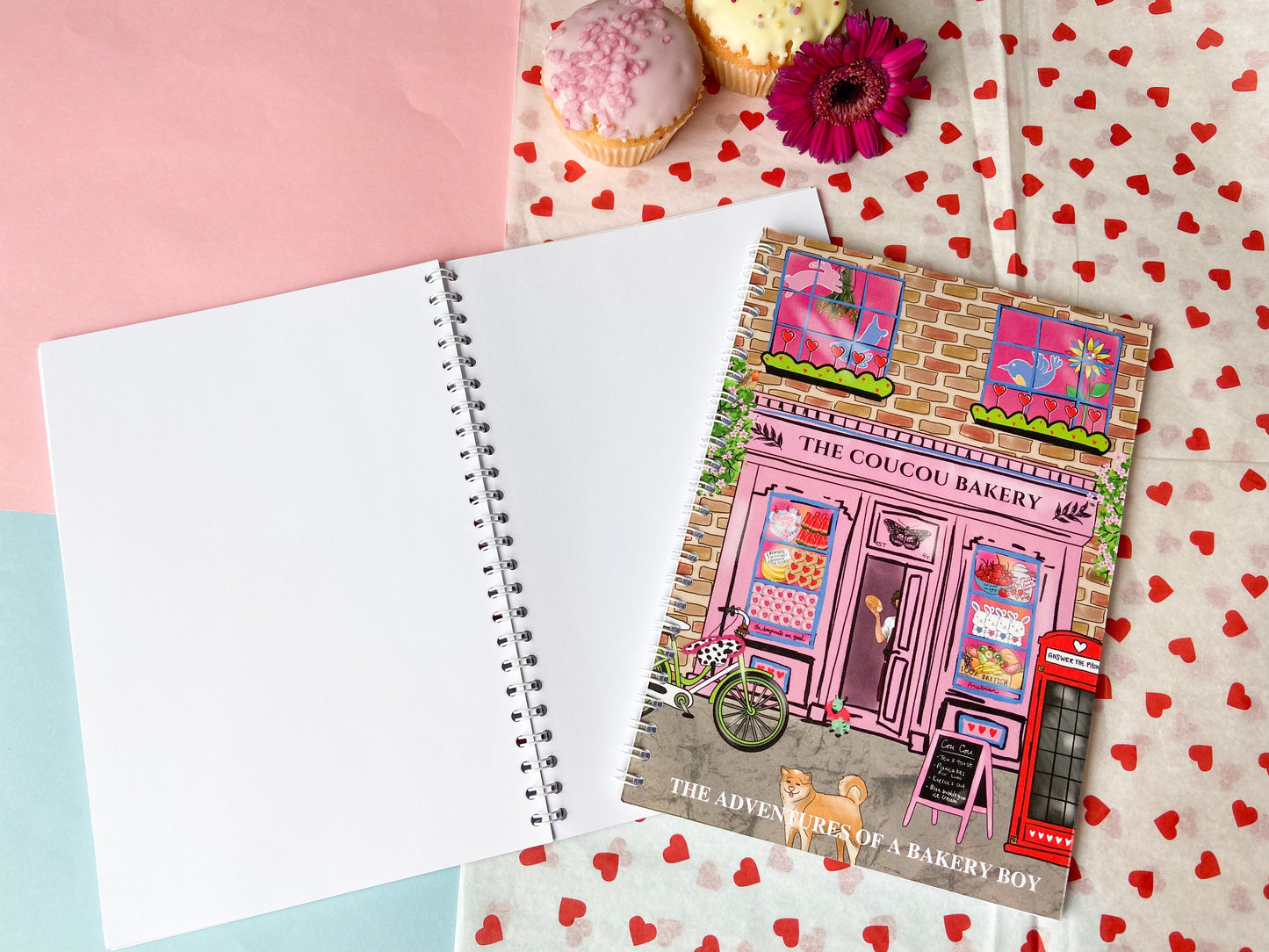 Bakery Themed Spiral Notebook, Harries Gift