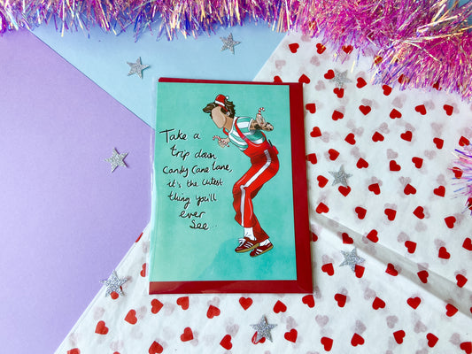 Candy Cane Harry Christmas Card