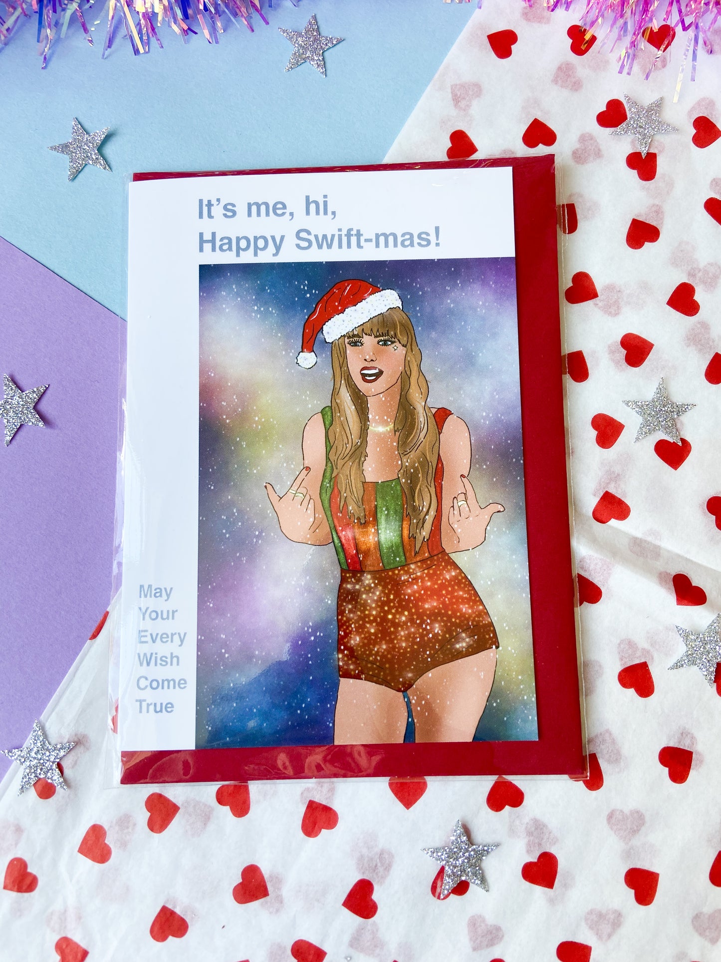 It's Me Hi Taylor themed Christmas Card