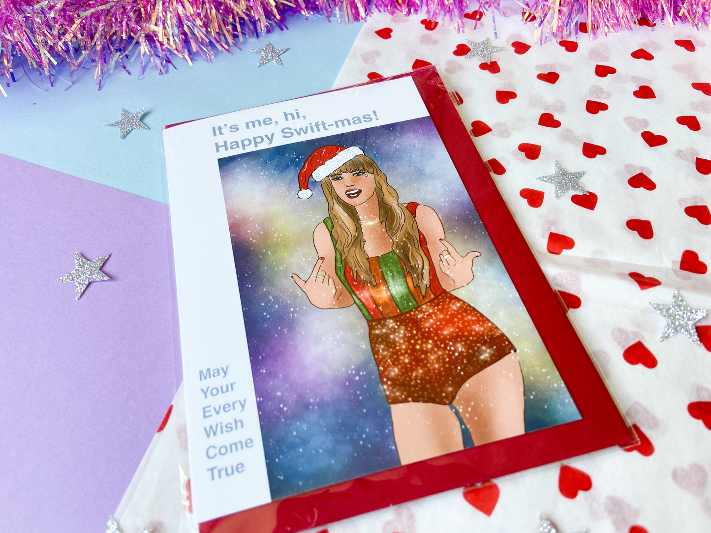 It's Me Hi Taylor themed Christmas Card