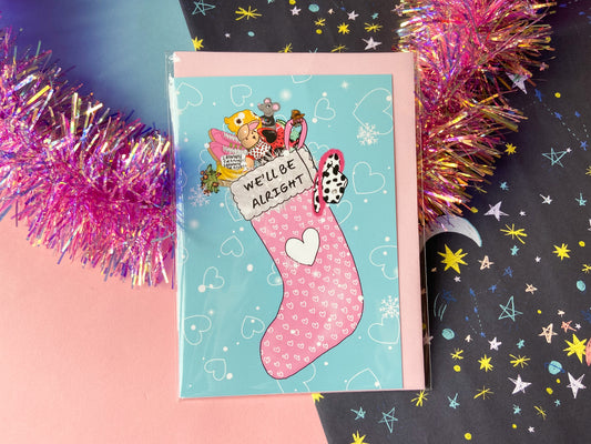 We'll Be Alright Christmas Stocking Card, Harries Card