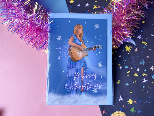 Blue Taylor Christmas Card
