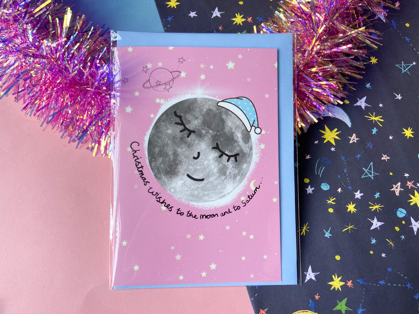 Moon to Saturn Swiftie Christmas Card