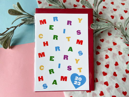 Word Scramble Christmas Card, Harries Card