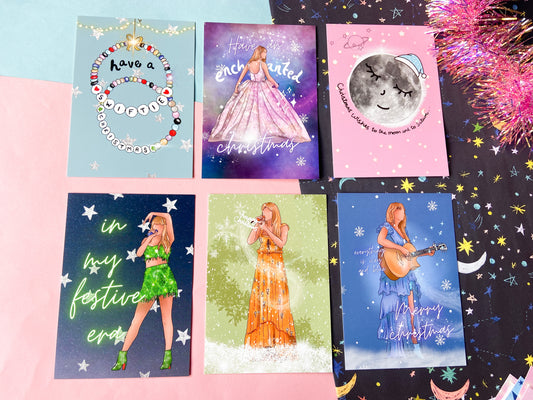 Taylor Festive Postcard Set of 6, Swiftie Gifts