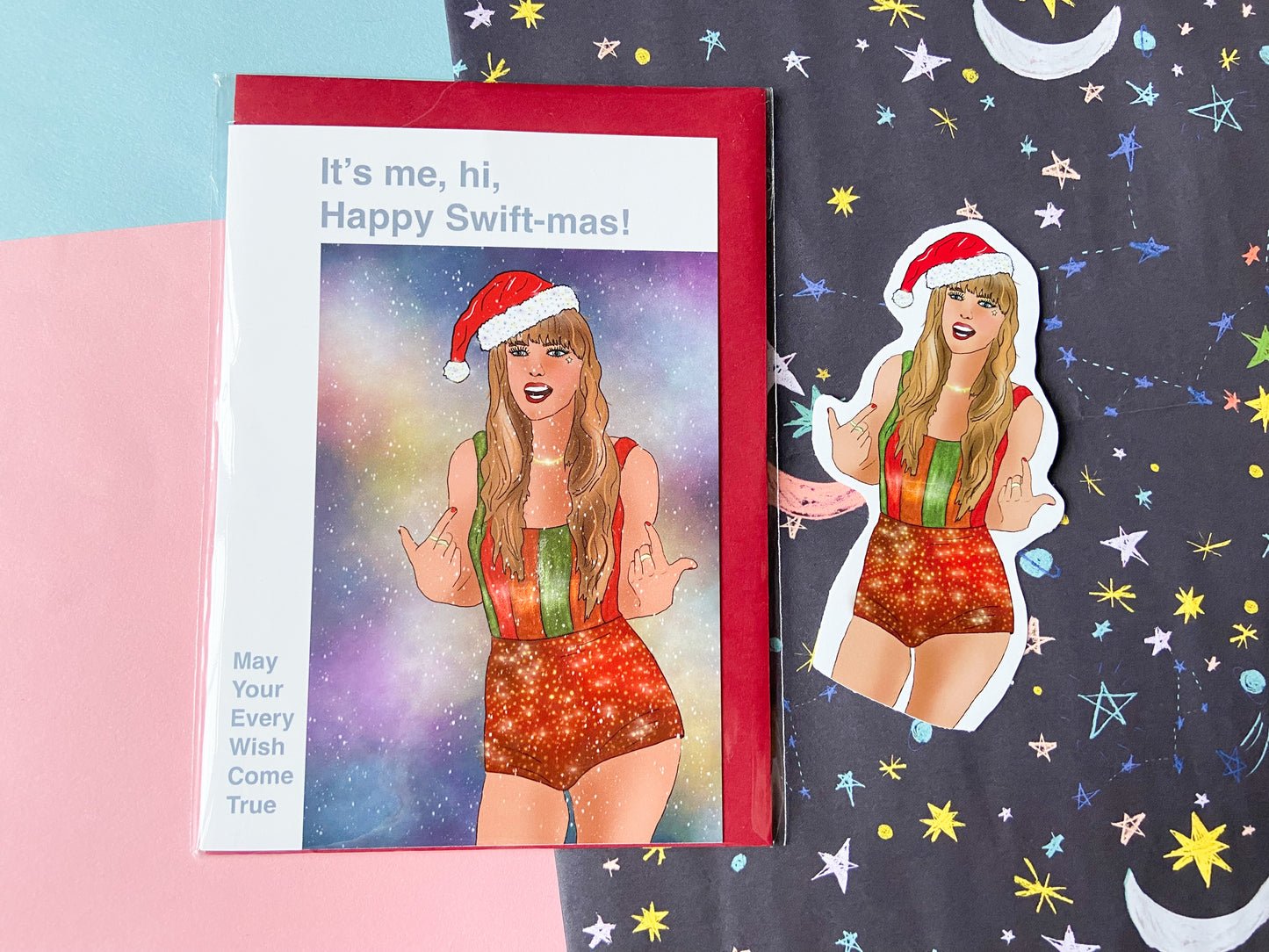 It's Me Hi Taylor themed Christmas Card