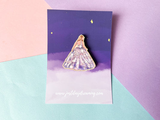 Taylor Enchanted Pin Badge, Wooden Brooch