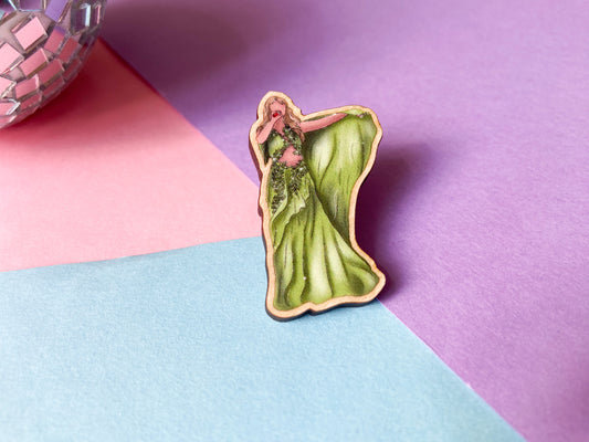 Taylor Folkmore Pin Badge, Wooden Brooch