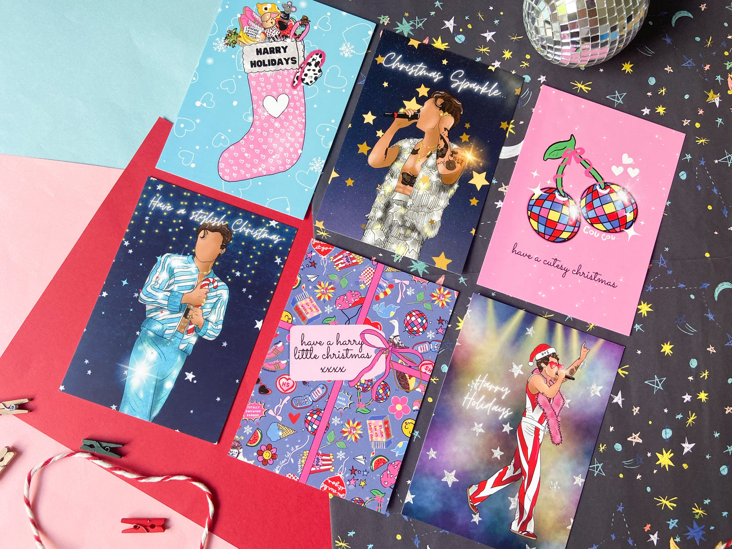 Harries Festive Postcard set of 6