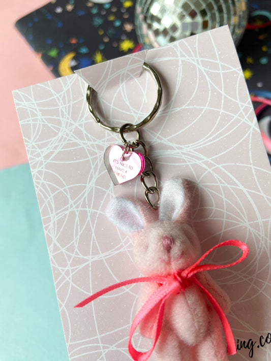 Nice to have a Friend Bunny Heart Keychain, Swiftie Gift