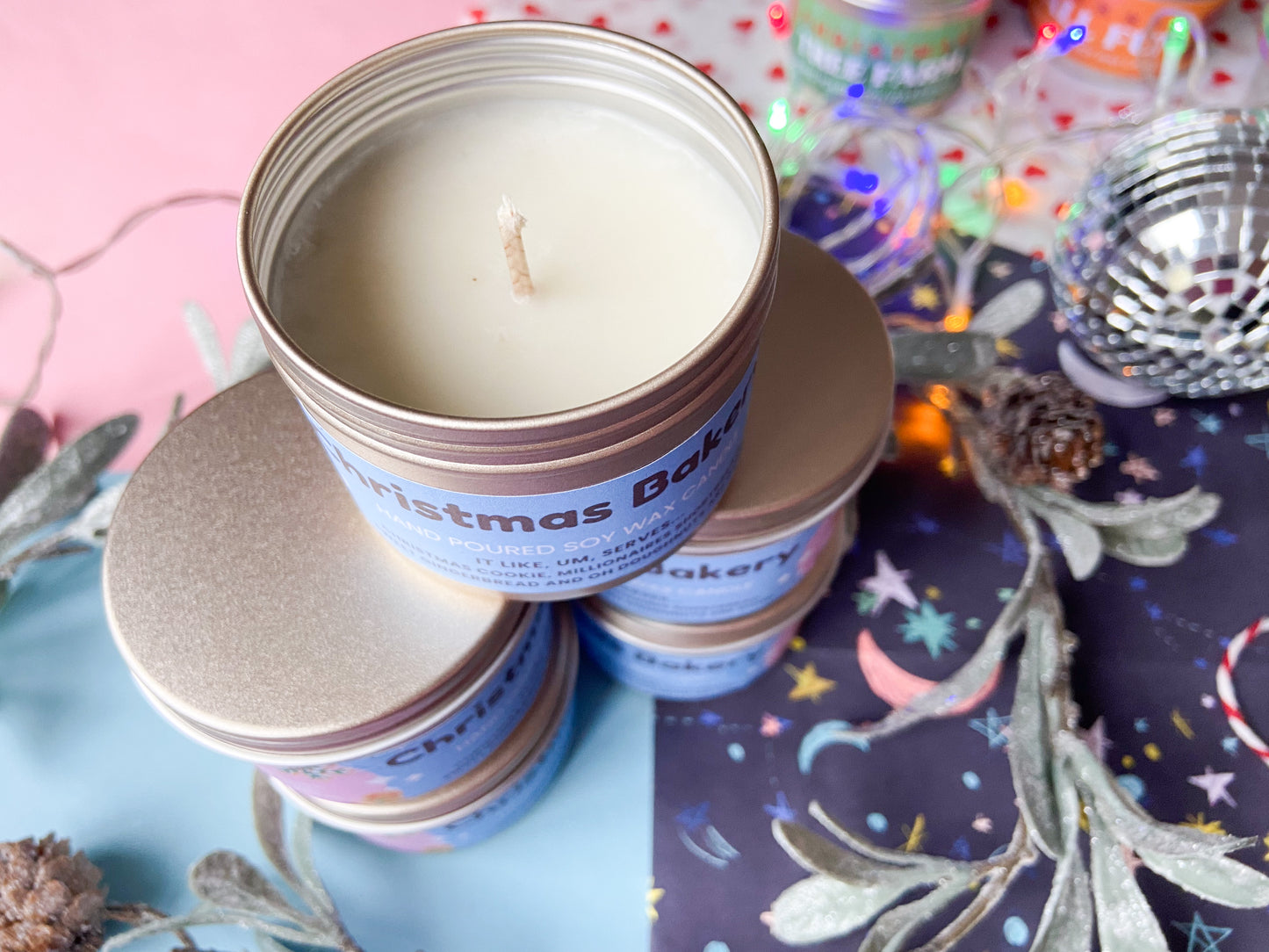 Christmas Bakery Candle in Tin, Harry Coded Gift