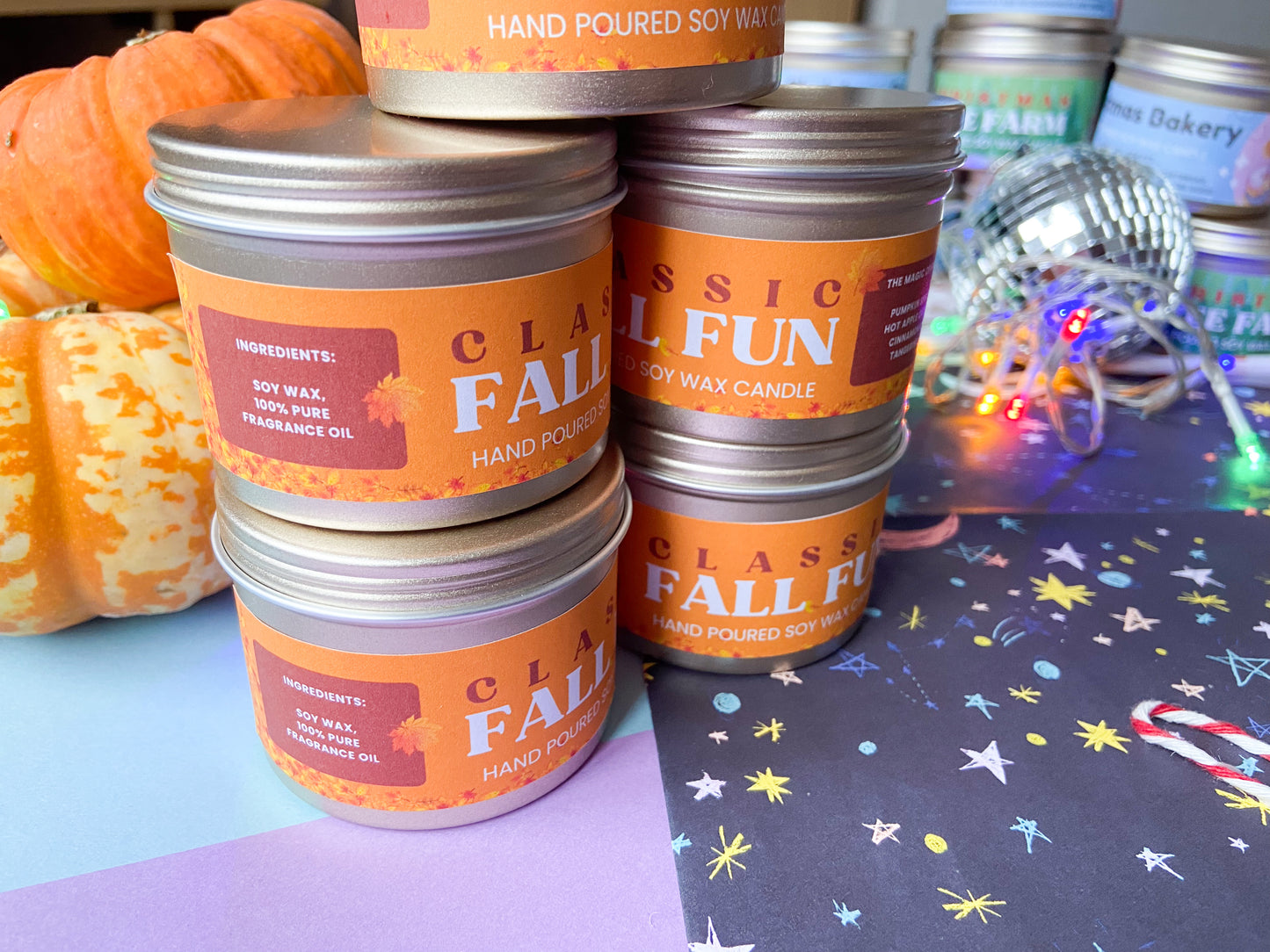 Classic Fall Fun Candle in Tin, Harry Coded Gift