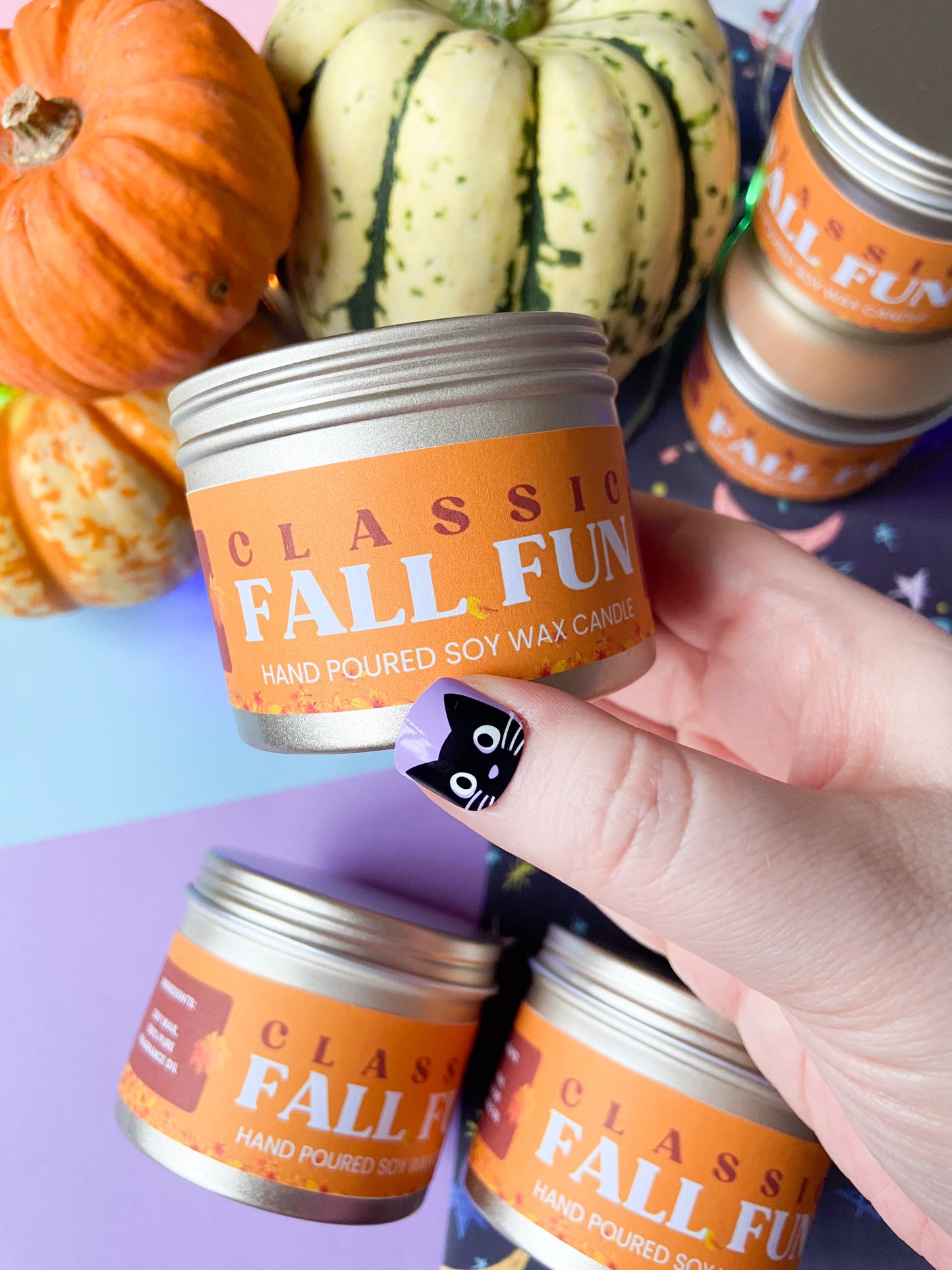 Classic Fall Fun Candle in Tin, Harry Coded Gift