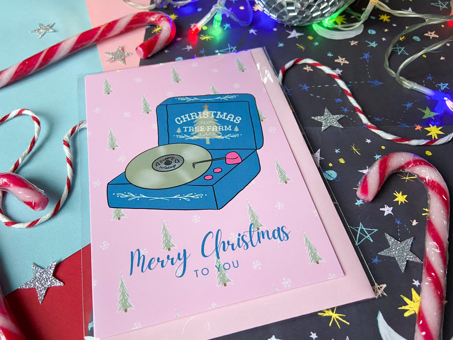 Christmas Tree Vinyl, Taylor Inspired Christmas Card