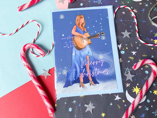 Icy Blue Christmas, Taylor Inspired Christmas Card