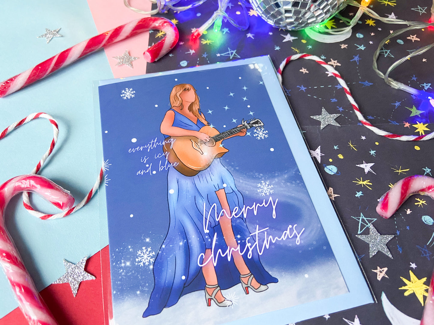 Icy Blue Christmas, Taylor Inspired Christmas Card