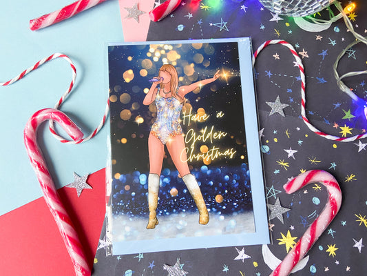 Golden Christmas, Taylor Inspired Christmas Card