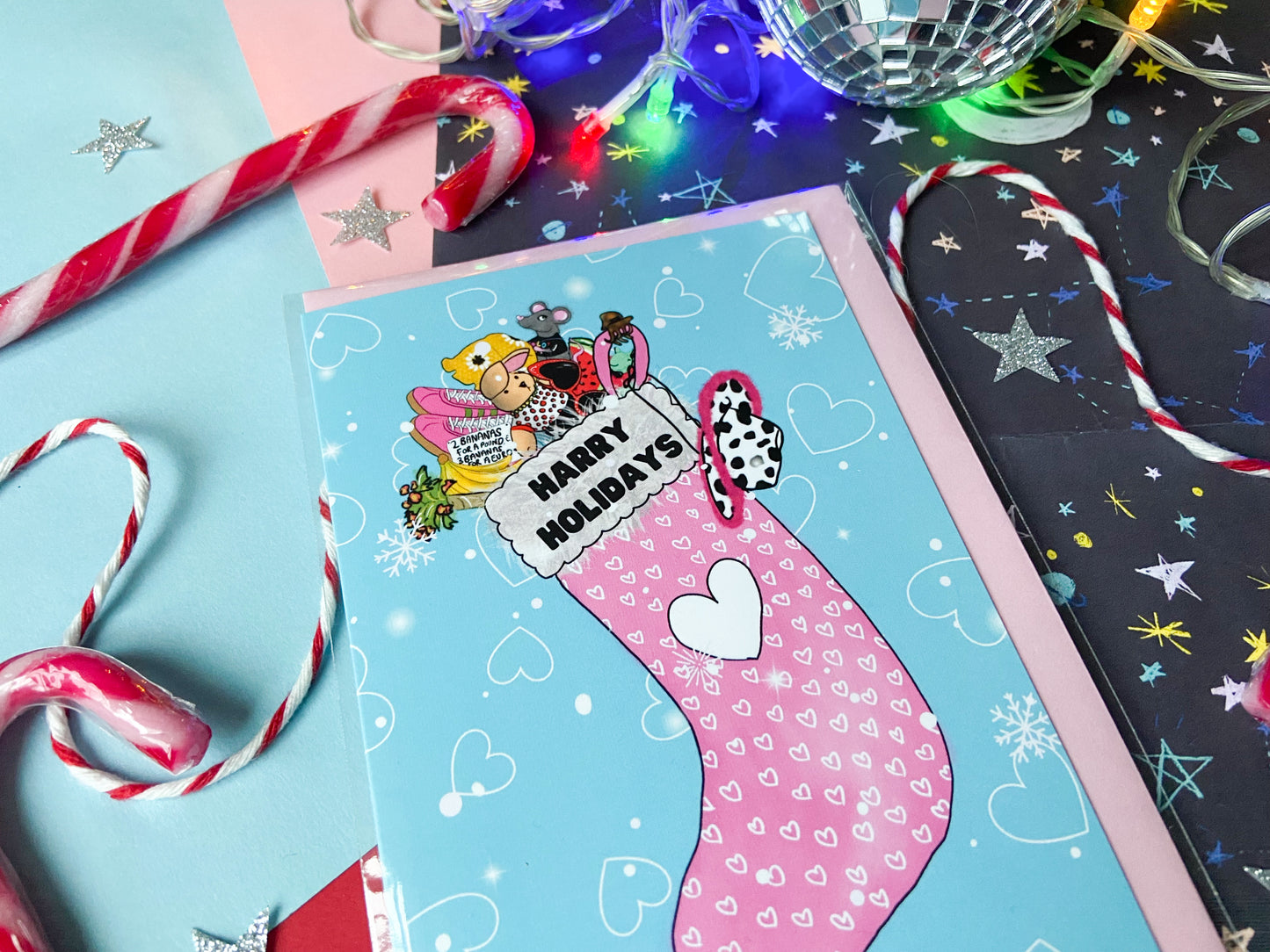 Harry Holidays Stocking Christmas Card, Harries Gift