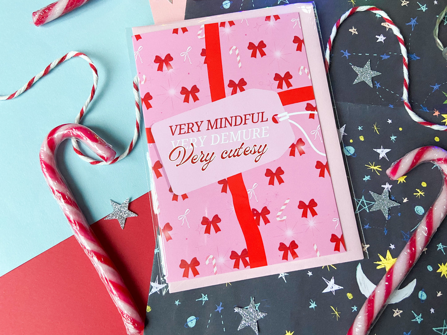 Mindful Demure Cutesy Christmas Card