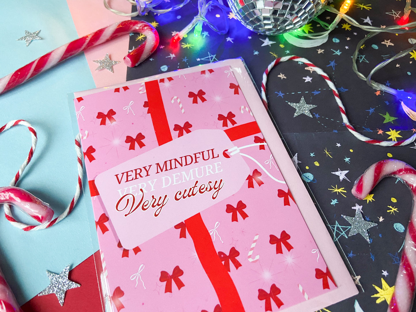 Mindful Demure Cutesy Christmas Card