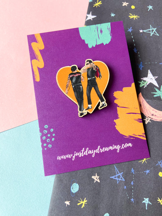 Harries Halloween Wooden Pin Badge Brooch