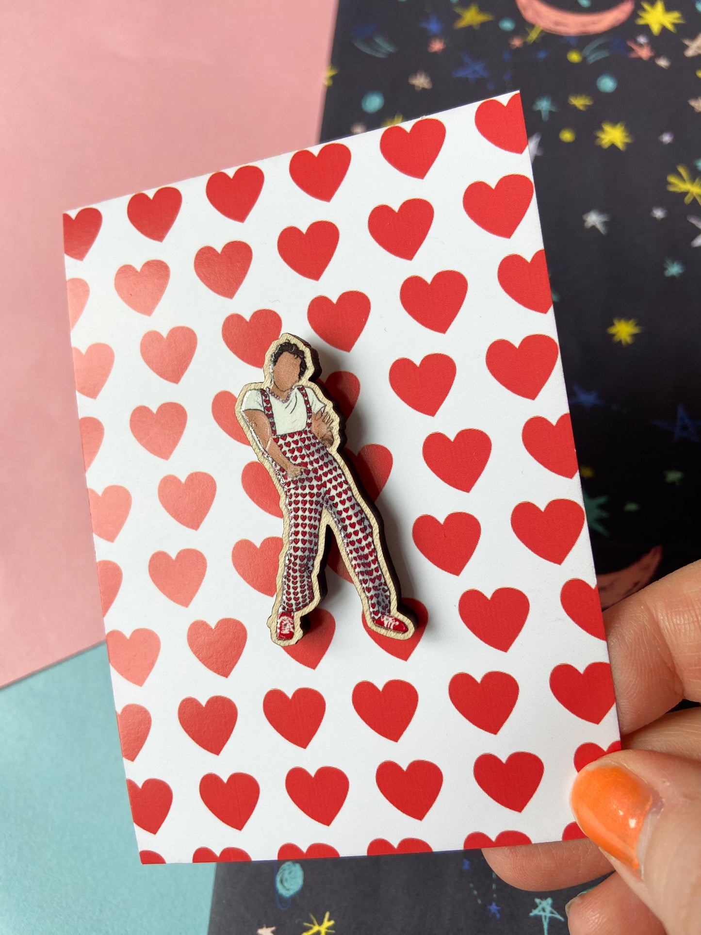 Harries Wembley Wooden Pin Badge Brooch