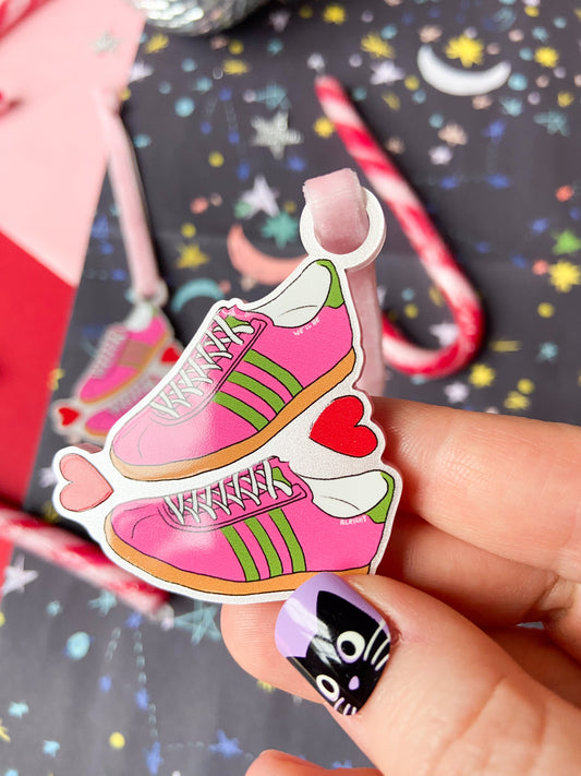 Pink Stomper Trainers Christmas Decoration, Harries Gift