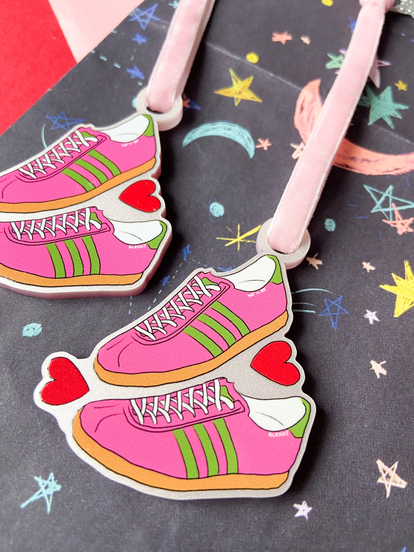 Pink Stomper Trainers Christmas Decoration, Harries Gift