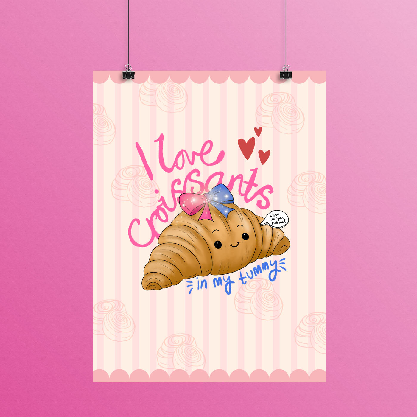 I love croissants Print, Harries Gift