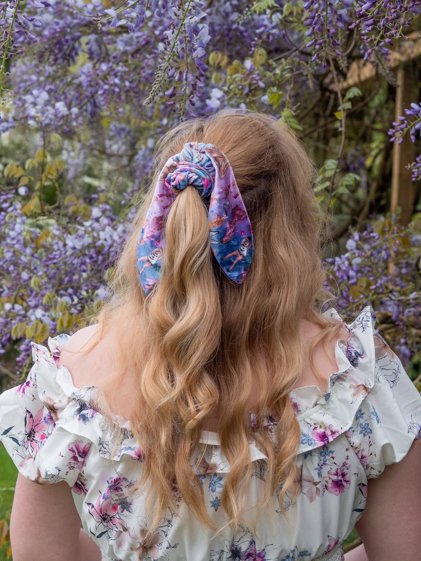 Eras era Taylor Velvet Scrunchie with Bunny Tail