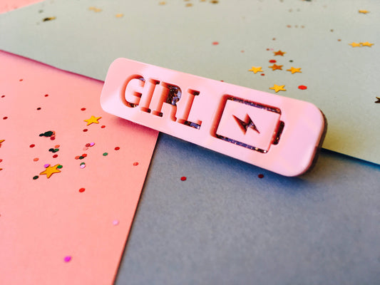 Girl Power Brooch, Women Empowerment Jewellery