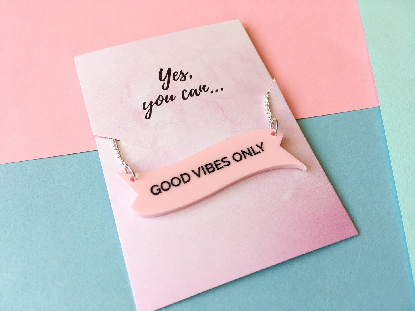 Good Vibes Only Slogan Necklace