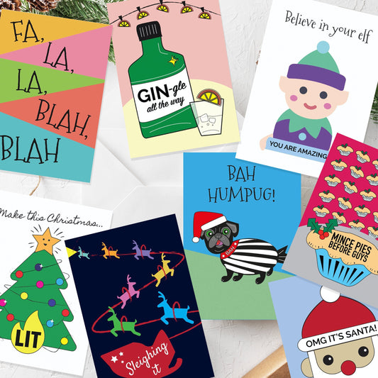 Christmas Cards Set of 8, Fun Christmas Cards, Christmas Pun