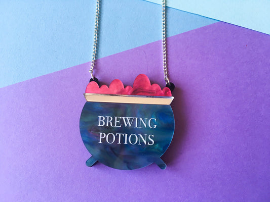 Brewing Potions Necklace, Halloween Jewellery