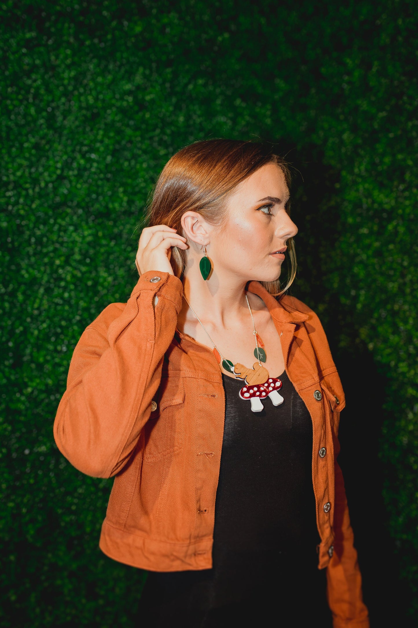 Green Leaf Earrings, Frost Acrylic Jewellery