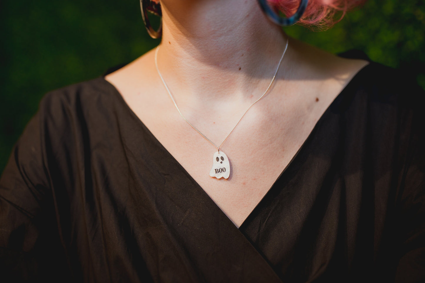 Tiny Ghost Necklace, Autumn Accessories