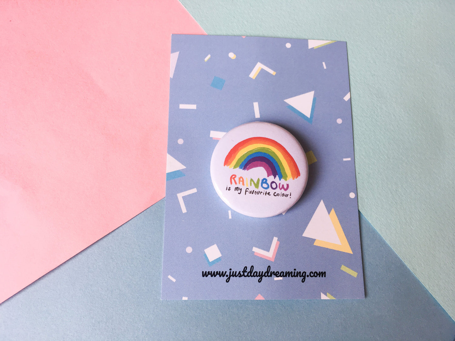 Rainbow Badge, Motivational Pin, Positivity Gift