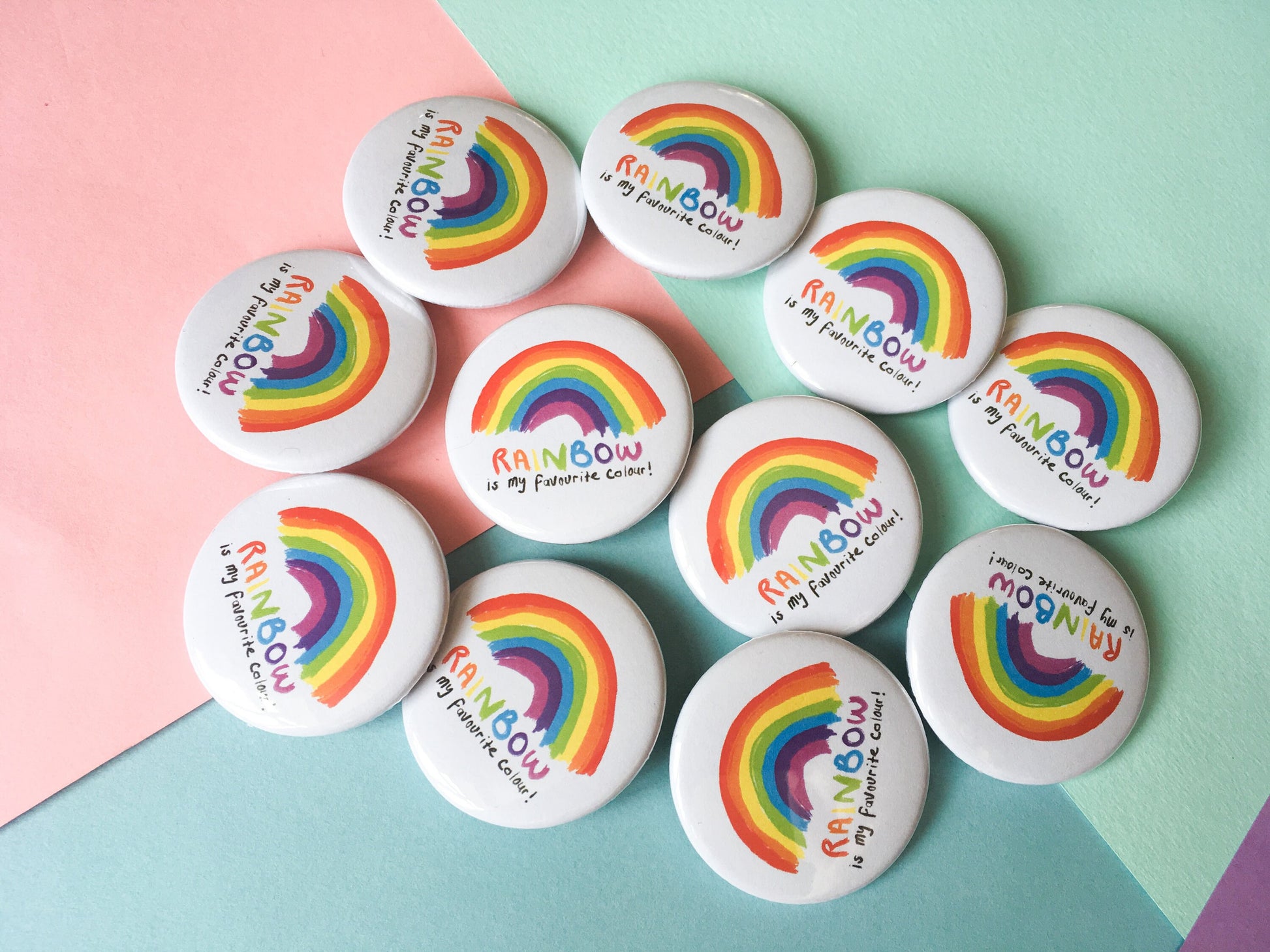 Positivity Badges Set of Motivational Badges Rainbow Badges 