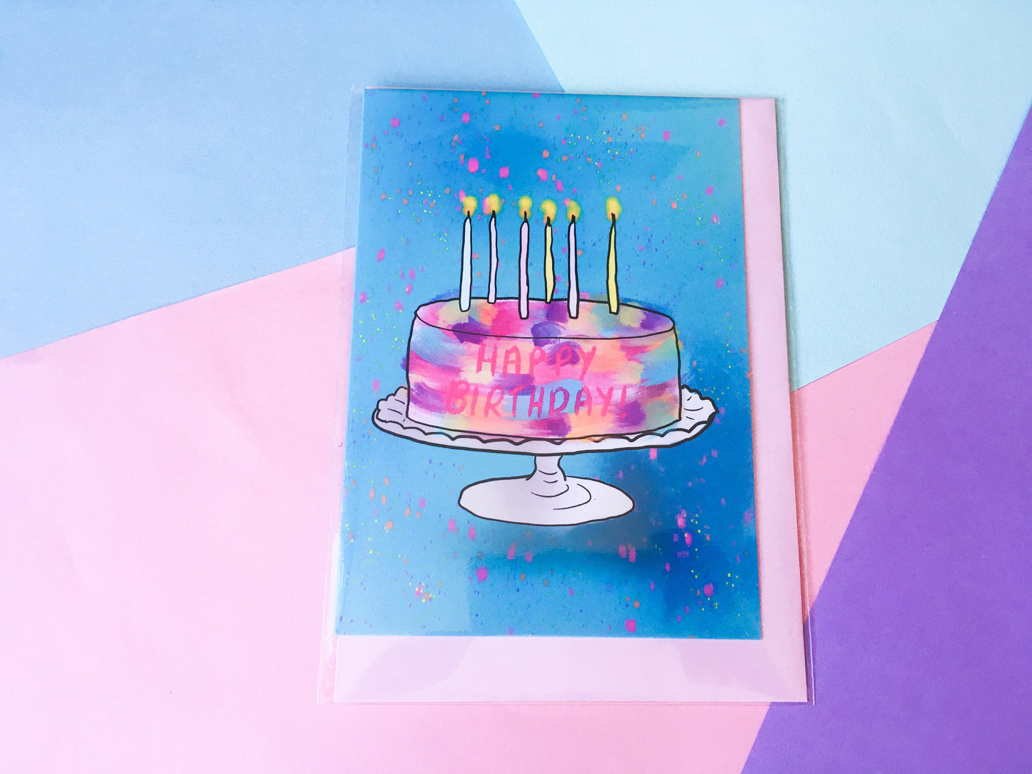 Happy Birthday Cake Card, Colourful Birthday