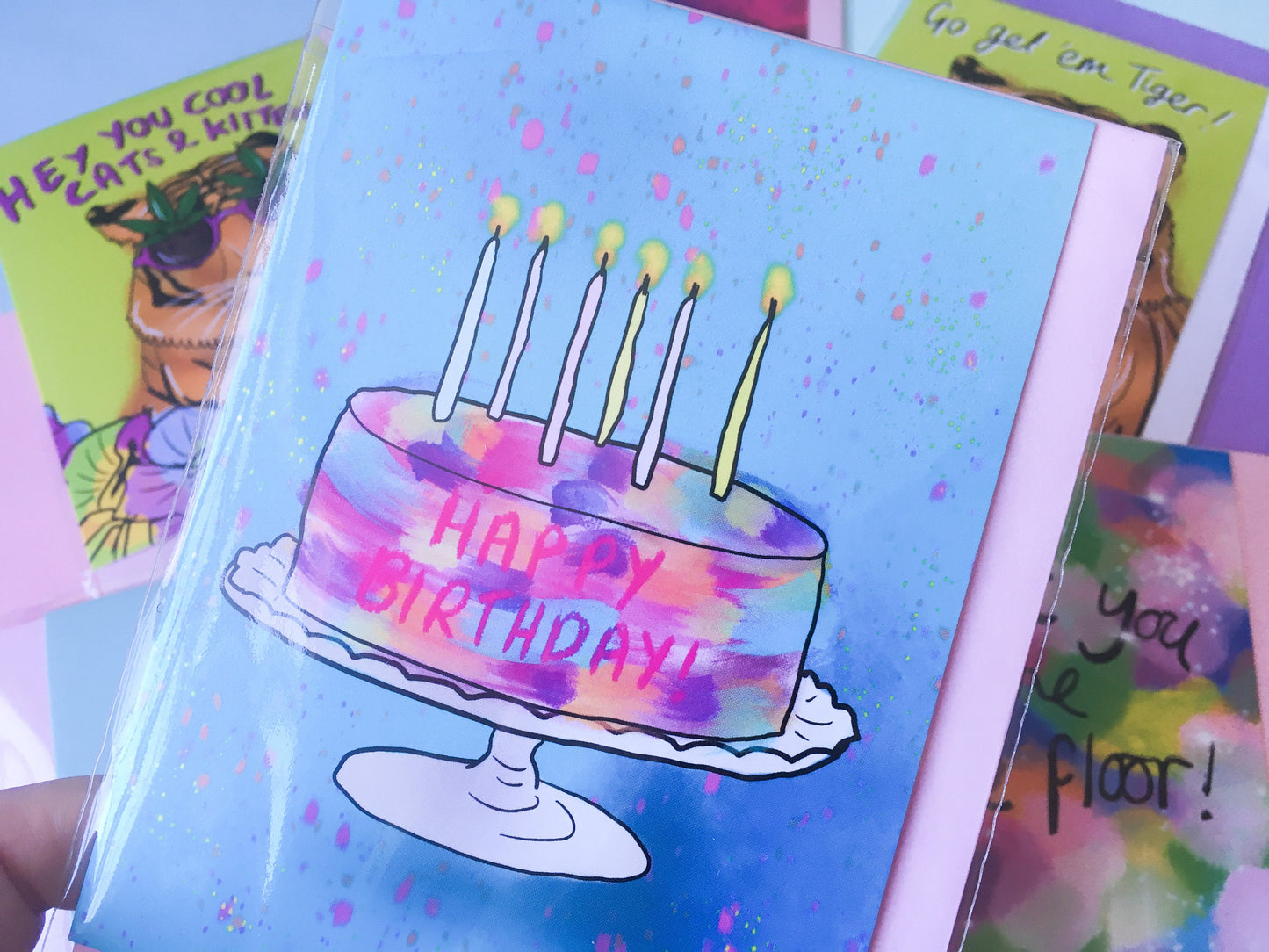 Happy Birthday Cake Card, Colourful Birthday